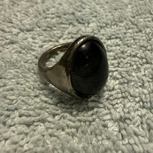 Women's Unbranded Silver Ring with Black Stone